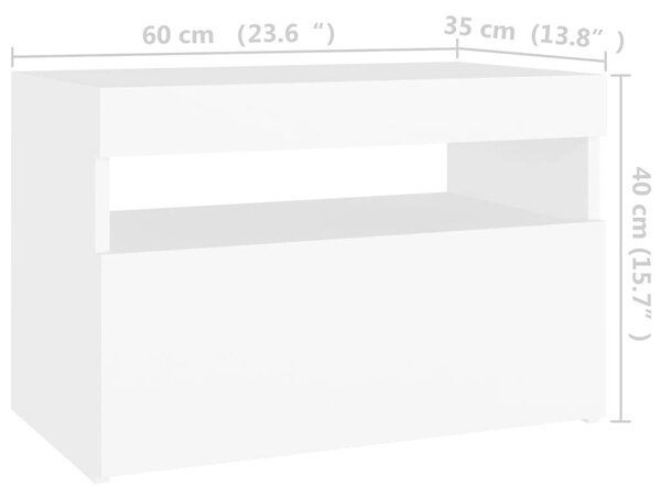 VIDAXL - Fehér LED-es TV-szekrény szett - 2 db - 60x35x40 cm