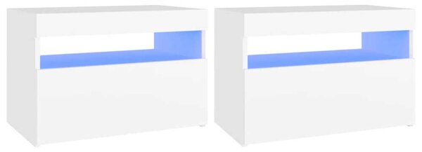 VIDAXL - Fehér LED-es TV-szekrény szett - 2 db - 60x35x40 cm