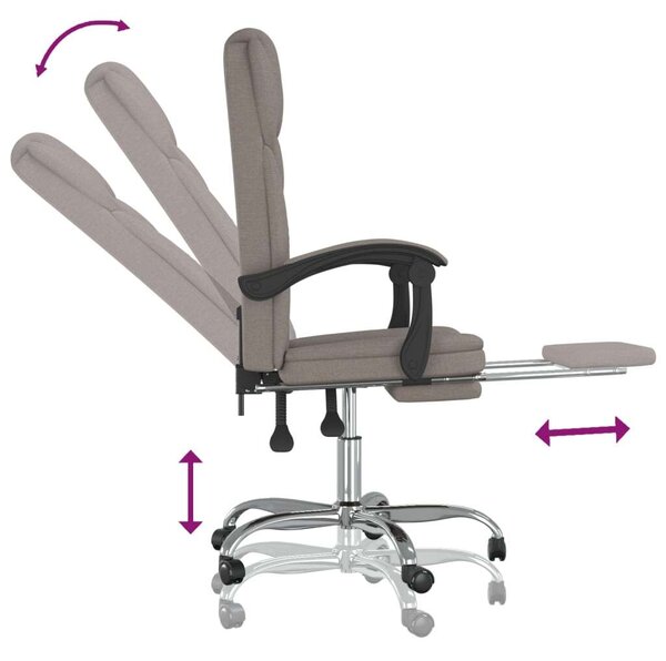 Ergonomikus Dönthető Irodaszék Lábtartóval - Szövet - Bézs