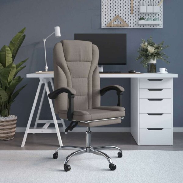 Ergonomikus Dönthető Irodaszék Lábtartóval - Szövet - Bézs
