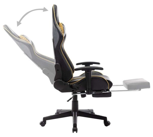 Xtreme Race Gamer Szék - Fekete/Arany - Lábtámasszal