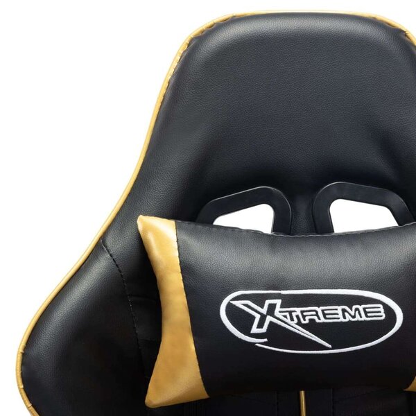 Xtreme Race Gamer Szék - Fekete/Arany - Lábtámasszal