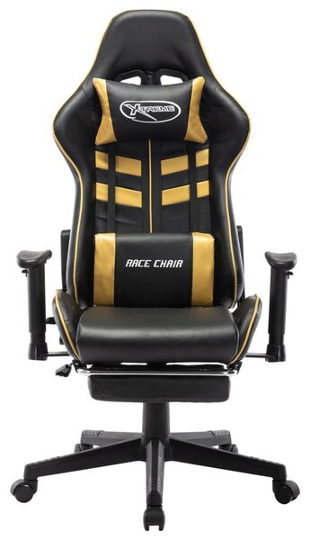 Xtreme Race Gamer Szék - Fekete/Arany - Lábtámasszal