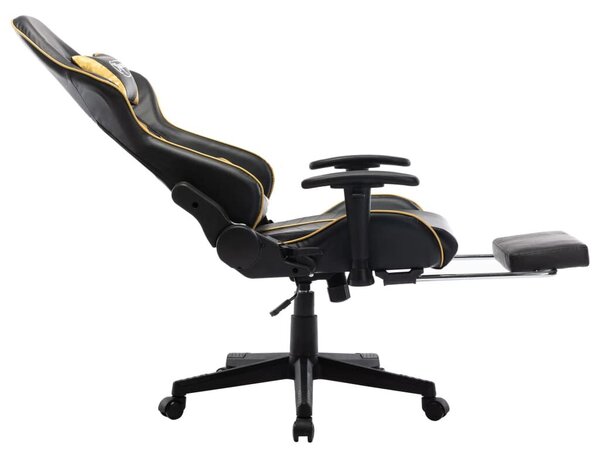 Xtreme Race Gamer Szék - Fekete/Arany - Lábtámasszal