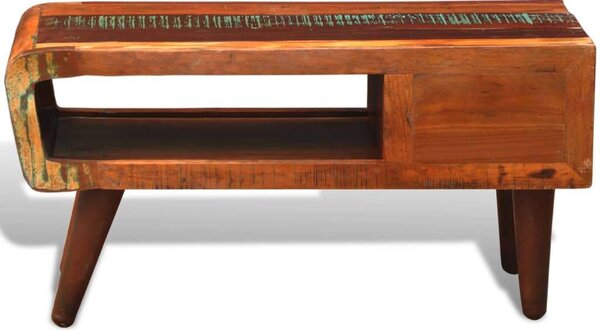 Újrahasznosított Fa Dohányzóasztal - Antik Stílus - 90x45x45 cm