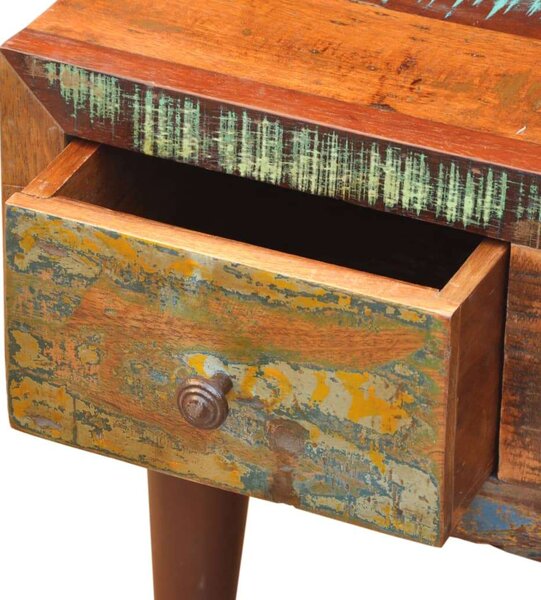 Újrahasznosított Fa Dohányzóasztal - Antik Stílus - 90x45x45 cm
