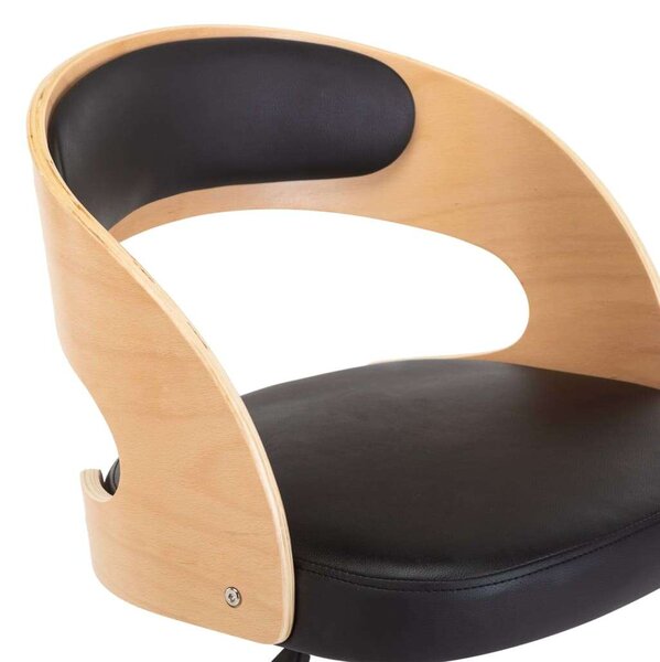Forgószék - Fa és Műbőr - Ergonomikus - Fekete