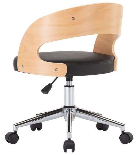 Forgószék - Fa és Műbőr - Ergonomikus - Fekete