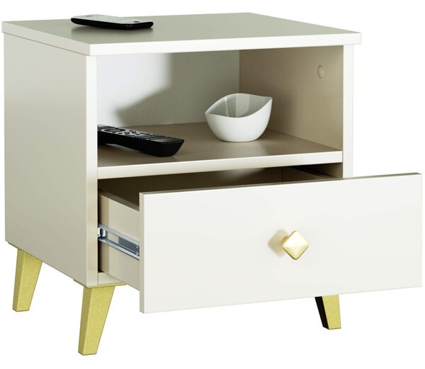 Éjjeliszekrény MOBI K01 – bézs/arany