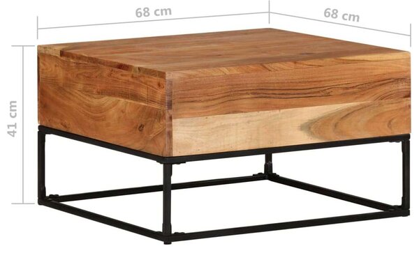 Akácfa Dohányzóasztal - Modern - 68x68x41 cm
