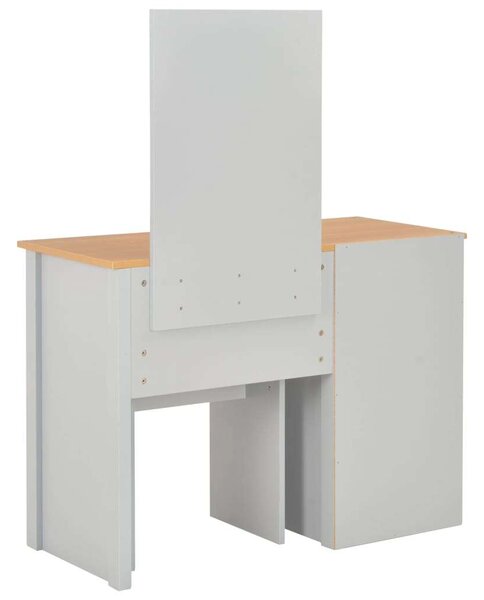 Modern Sminkasztal Szürke - Tükörrel és Ülőkével - 104x45x131 cm