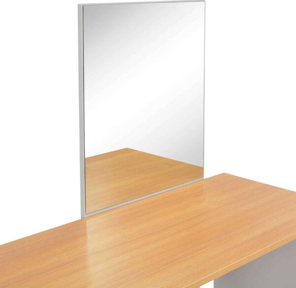 Modern Sminkasztal Szürke - Tükörrel és Ülőkével - 104x45x131 cm