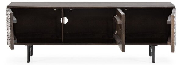 Sötétbarna mangófa TV-állvány 145x48x40 cm Kalai – MOME