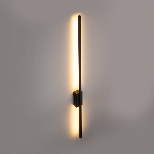LED fali lámpa Flash, fekete, magasság 108 cm, fém, 1 lámpa