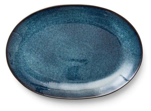 Fekete-kék kőedény tányér Gastro Dark Blue/Black – Bitz