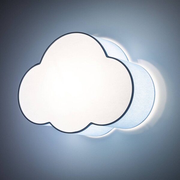 TK Lighting Mennyezeti világítás Cloud, kék, 43 cm hosszú, textil, felhő, E27, dimmelhető, Kék, Gyermekszoba, Textil / szövet / selyem, Fiatalos életstílus