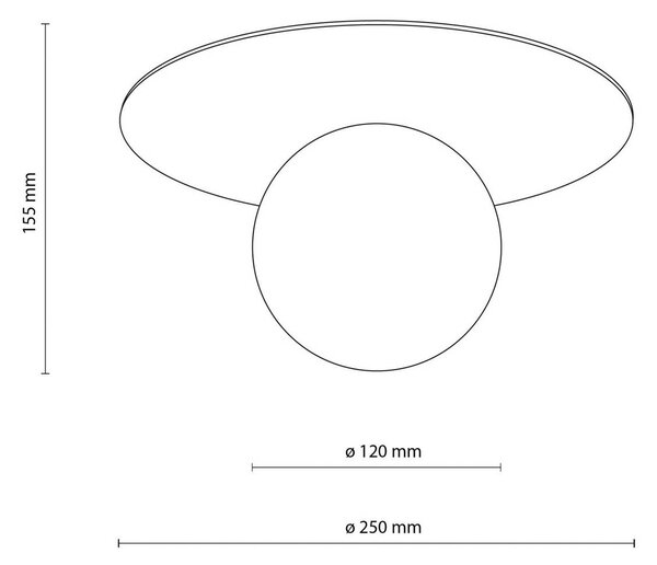 TK Lighting Pixie mennyezeti lámpa, bézs, üveg, Ø 25 cm, gömb, G9, dimmelhető, Krém / borostyánsárga, Nappali / Étkező, fém, Modern