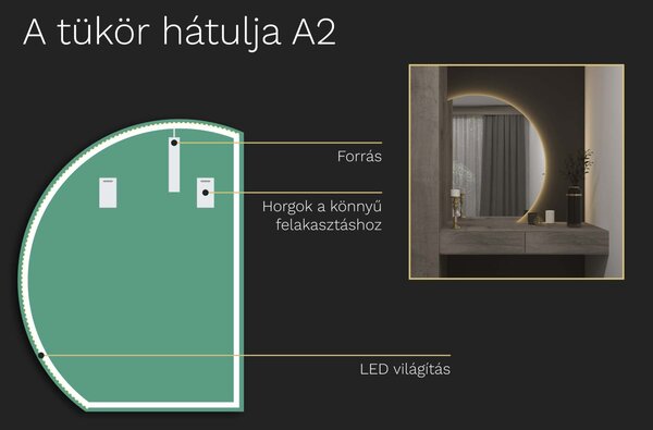 Atipikus tükör LED világítással A2