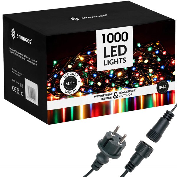Springos karácsonyfa fények 1000 led