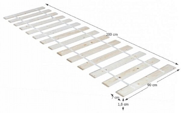 KONDELA Lécezett ágyrács, 90x200 cm, PLAZA