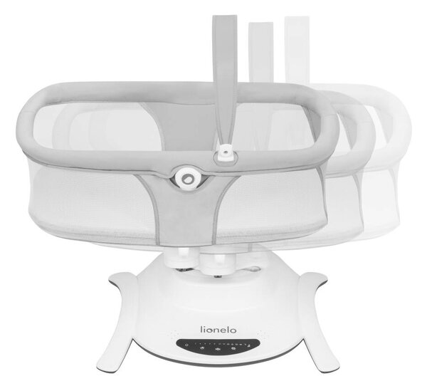 Lionelo Bella Szett 4in1 360° elektromos bölcső, ringató, pihenőszék és hinta 0-9 kg, Grey concrete, szürke