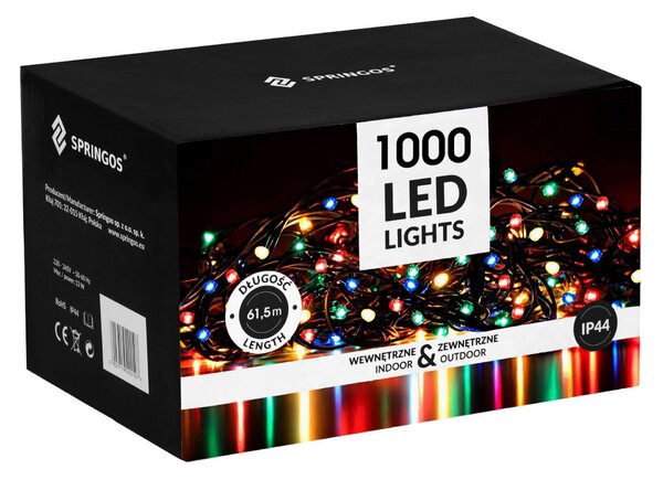Springos karácsonyfa fények 1000 led
