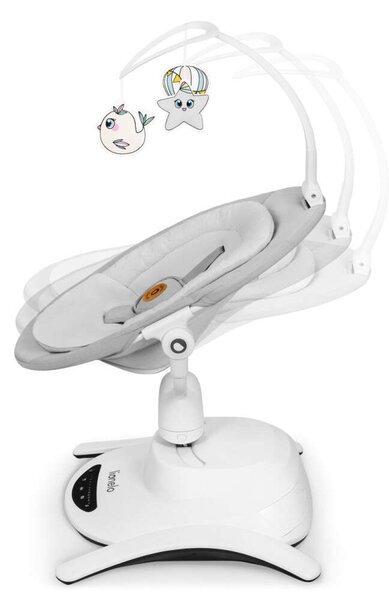 Lionelo Bella Szett 4in1 360° elektromos bölcső, ringató, pihenőszék és hinta 0-9 kg, Grey concrete, szürke