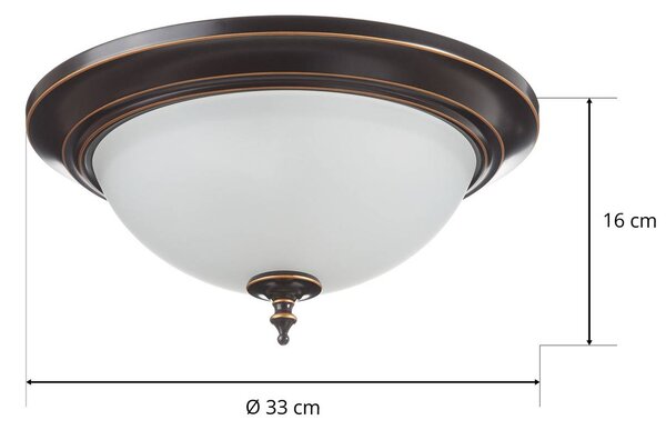 Westinghouse Harwell mennyezeti világítás, bronz, dimmelhető, Bronz / antik sárgaréz, Nappali / Étkező, fém, Antik