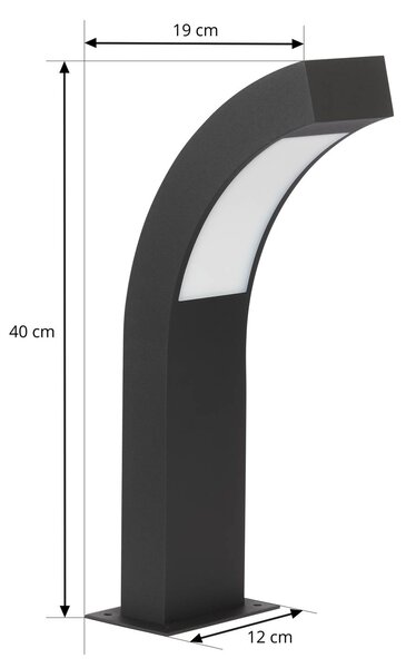 Lucande LED állványlámpa Lennik, 40 cm, antracit, fém, Fekete, Alumínium, Modern