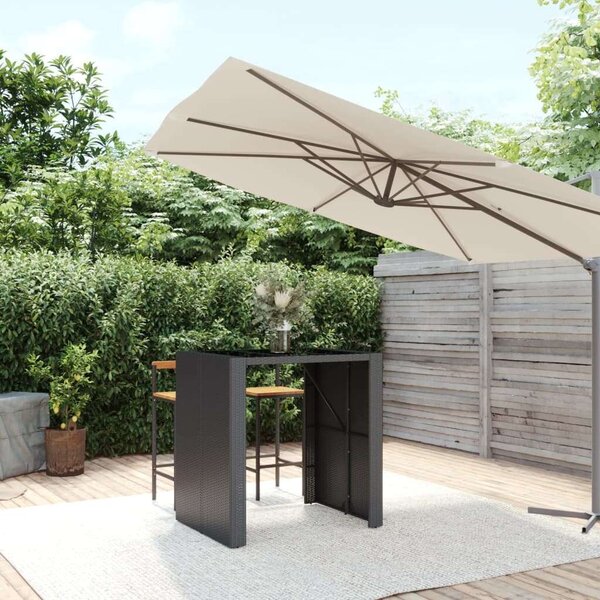 Kertbútor - Bárasztal - Polyrattan - 105x80x110cm