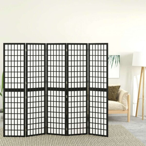 5 Paneles Fekete Japán Paraván - 200x170 cm