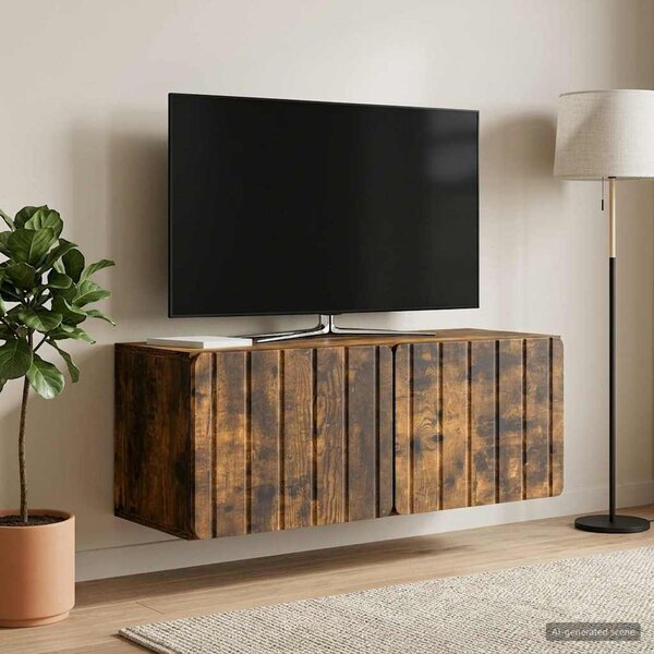 Fali TV szekrény 78,5 x 31 x 30 cm Füstös Tölgy Szerelt Fa
