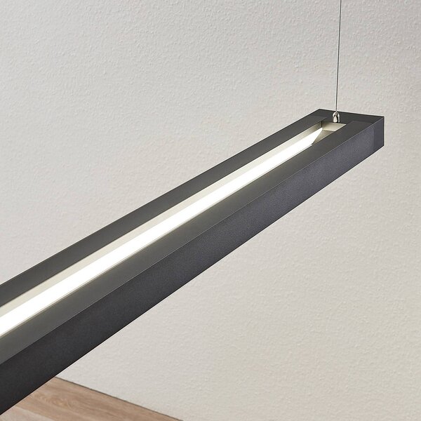 Arcchio LED-es függőlámpa Cuna, 92 cm, fekete, fém, Fekete, Dolgozószoba / Iroda, Alumínium, Modern