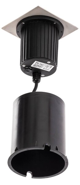 Lucande LED padlóbeépített padlófény Jos, szögletes, forgatható, IP67, Alu / szürke / cink, Alumínium, Modern