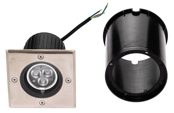 Lucande LED padlóbeépített padlófény Jos, szögletes, forgatható, IP67, Alu / szürke / cink, Alumínium, Modern