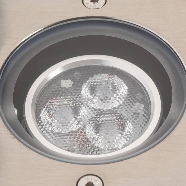 Lucande LED padlóbeépített padlófény Jos, szögletes, forgatható, IP67, Alu / szürke / cink, Alumínium, Modern