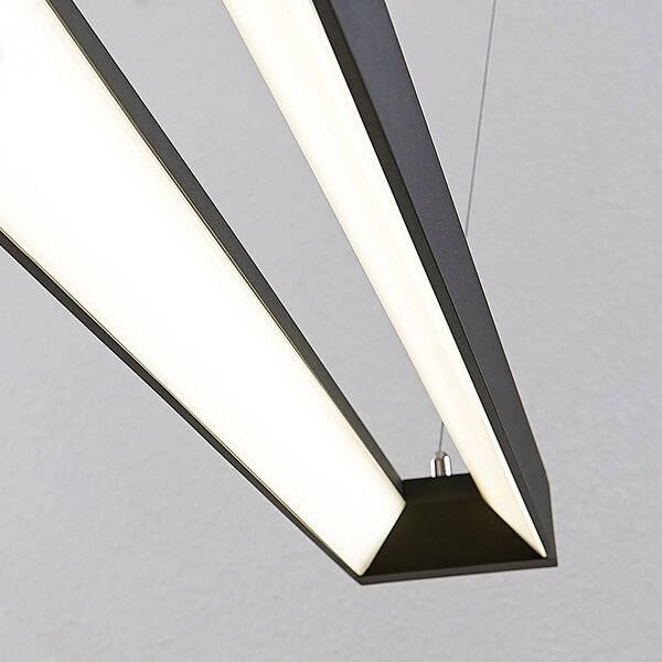 Arcchio LED-es függőlámpa Cuna, 92 cm, fekete, fém, Fekete, Dolgozószoba / Iroda, Alumínium, Modern