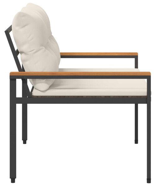 Kerti pad 2 -Seater 116 x 67,5 x 72 cm polirattan Krémfehér