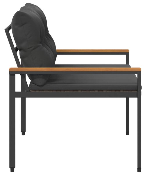 Kerti pad 2 -Seater 116 x 67,5 x 72 cm polirattan Sötétszürke