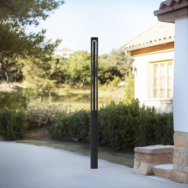 Lucande LED kültéri világítás Pirron, 230 cm, antracit, IP65, Fekete, Alumínium, Modern
