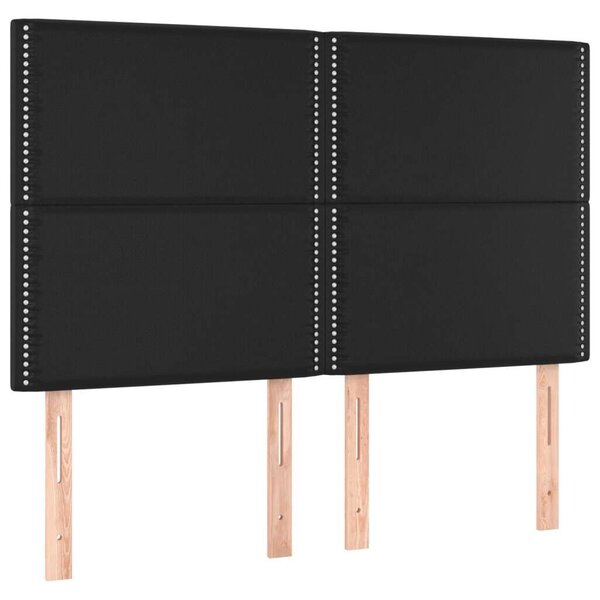 Fekete műbőr led-es fejtámla 144x5x118/128 cm