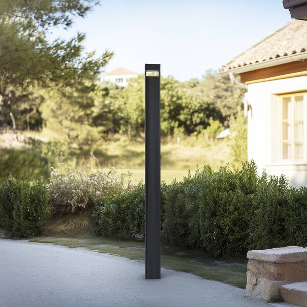 Lucande LED kültéri lámpa Tavion, 230 cm, antracit, IP65, Fekete, Alumínium, Modern