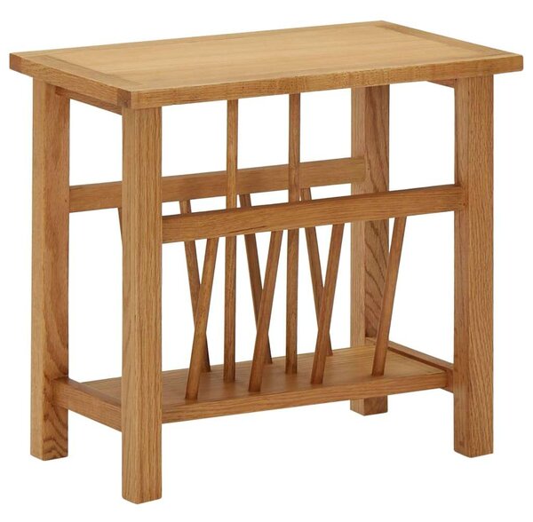 Tömör tölgyfa magazinasztal 45 x 27 x 42 cm