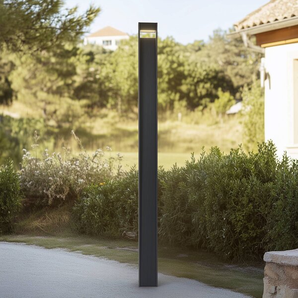 Lucande LED kültéri lámpa Tavion, 230 cm, antracit, IP65, Fekete, Alumínium, Modern