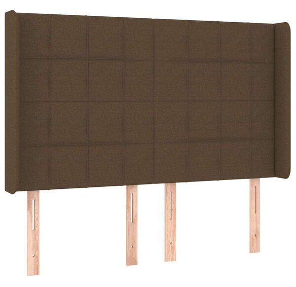 VidaXL barna szövet rugós és LED-es ágy matraccal 140x200 cm