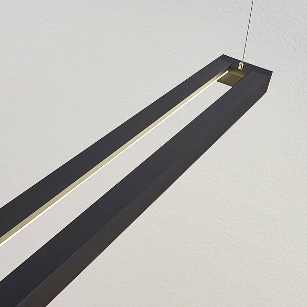 Arcchio LED-es függőlámpa Cuna, fekete, 162cm, fém, Fekete, Dolgozószoba / Iroda, Alumínium, Modern