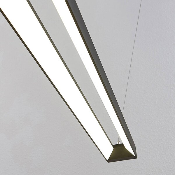 Arcchio LED-es függőlámpa Cuna, fekete, 162cm, fém, Fekete, Dolgozószoba / Iroda, Alumínium, Modern