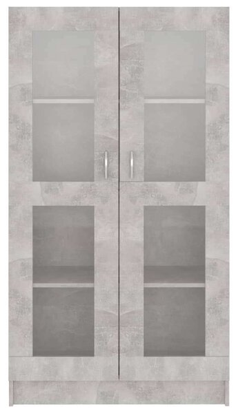 Betonszürke forgácslap vitrinszekrény 82,5 x 30,5 x 150 cm