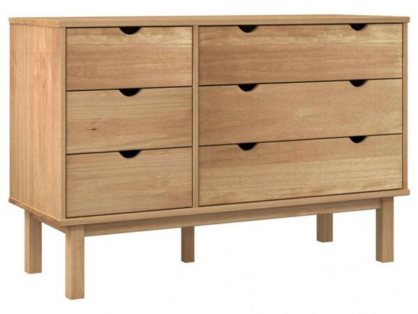 OTTA Tömör Fenyőfa Fiókos Szekrény - 6 Fiók - 111x42x73,5 cm