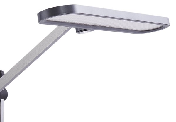 Lindby LED-es asztali lámpa Elvir, szürke, alumínium, magasság 53cm, CCT, dimmelhető, Alu / szürke / cink, Nappali / Étkező, Alumínium, Modern